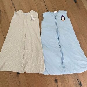 Halo Sleep Sacks Cream and Blue Quilted Pajamas